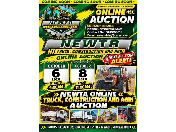 NEWTA Truck, Construction and Agri Online Auction